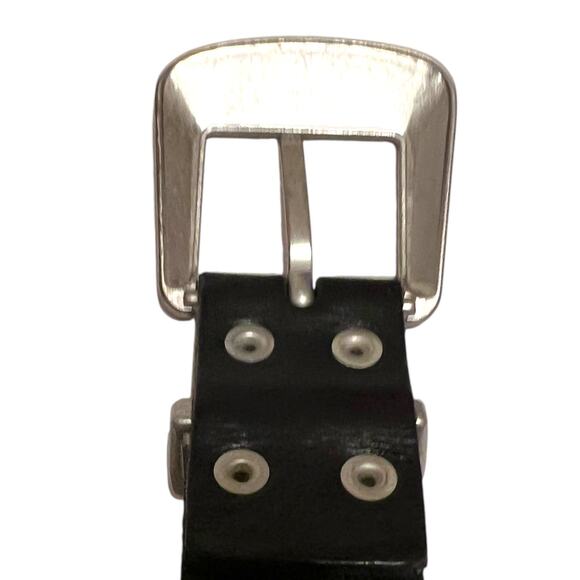 Urban Outfitters Leather Belt Black with Silver Hardware Unisex Small/Medium - Picture 11 of 13
